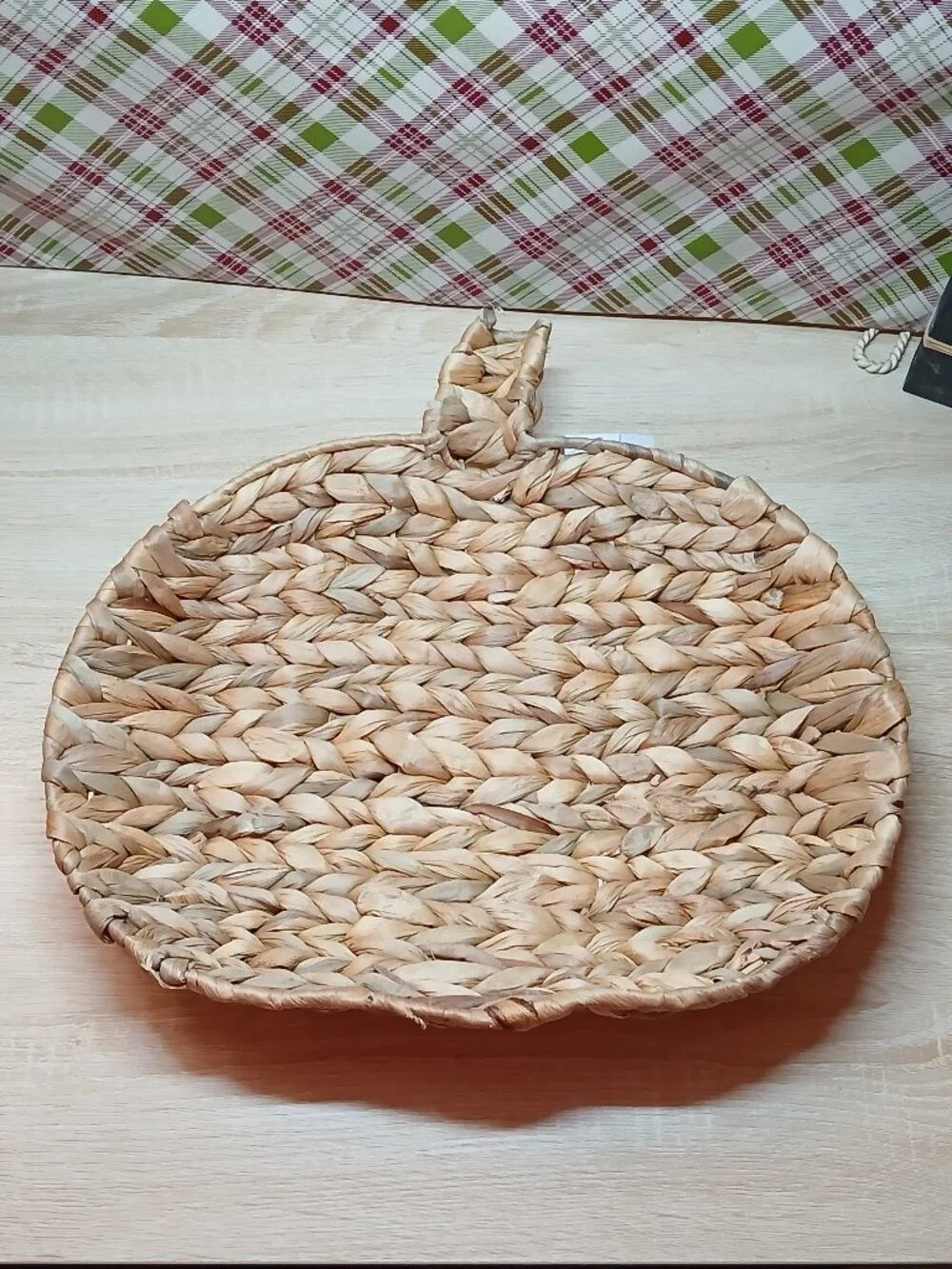 NWT Fall Autumn 2025 Hobby Lobby Pumpkin Shaped Hyacinth Tray Woven Basket
